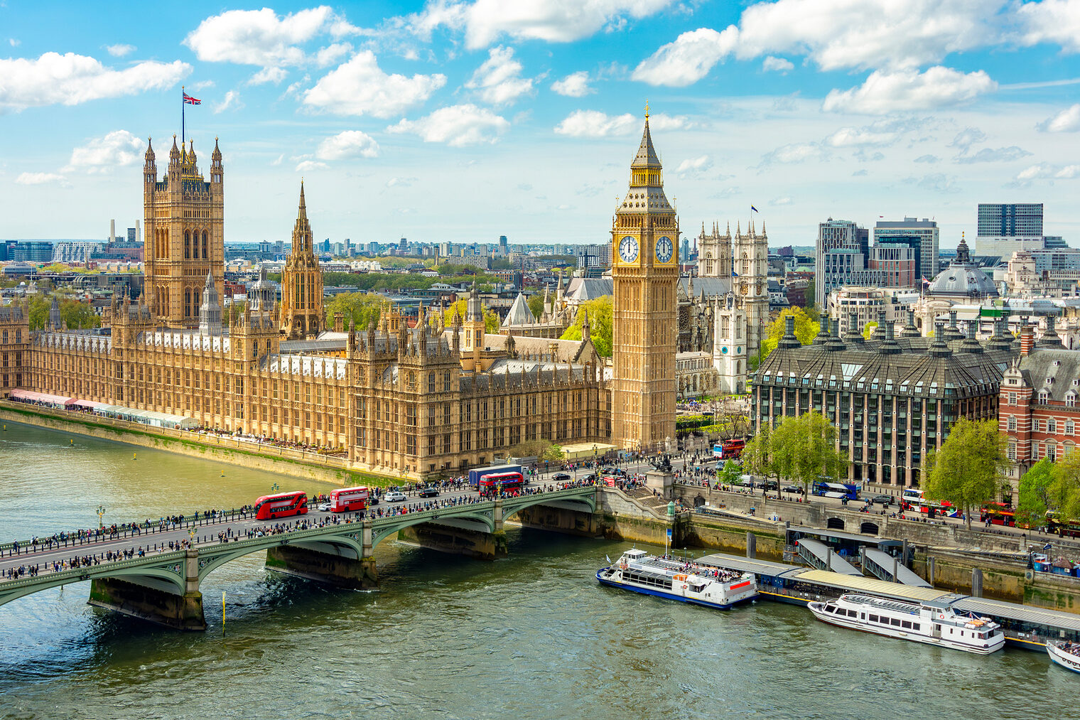 London Ein Blick auf die Stadt London aus der Luft aufgenommen.
